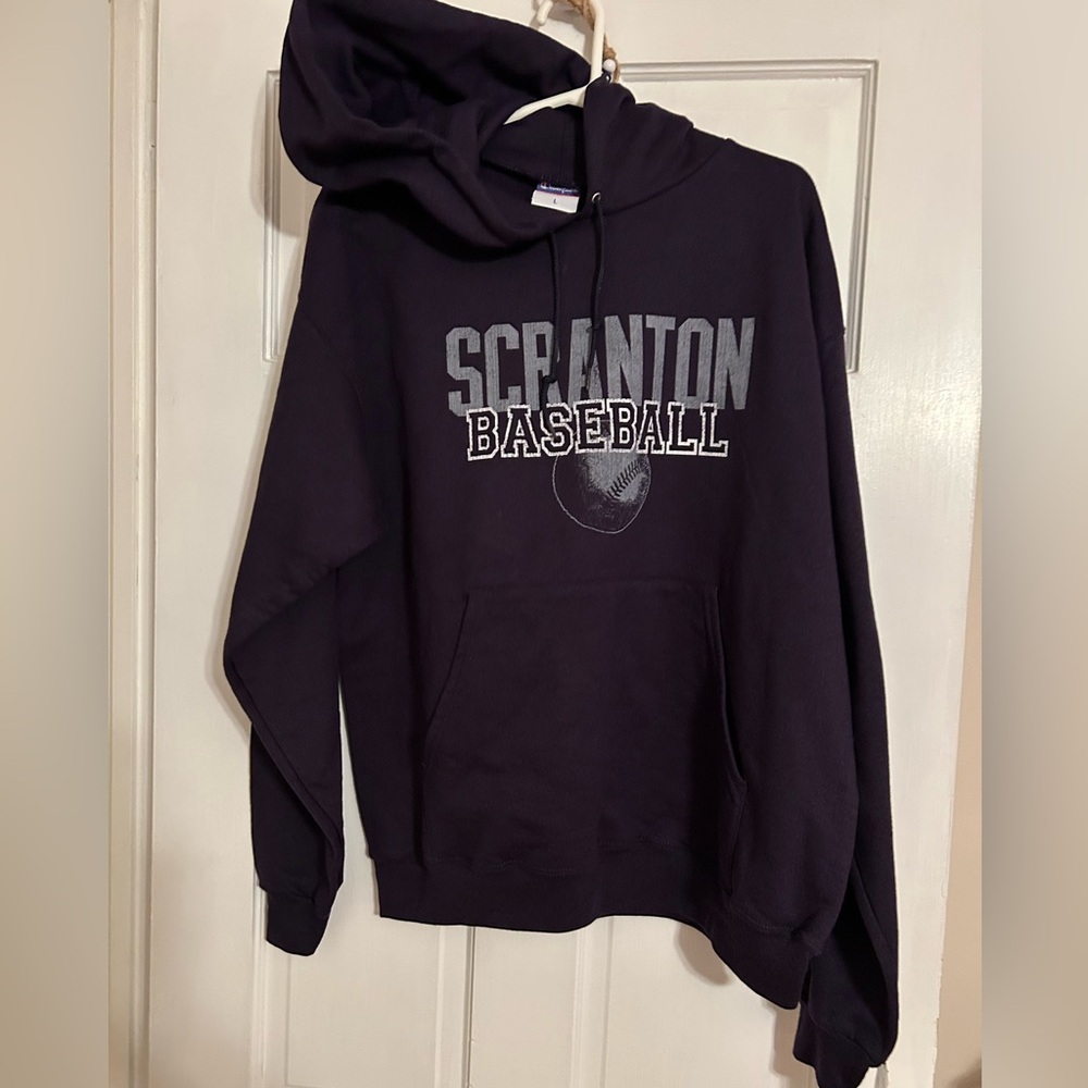 Brand new Scranton University hooded baseball sweatshirt